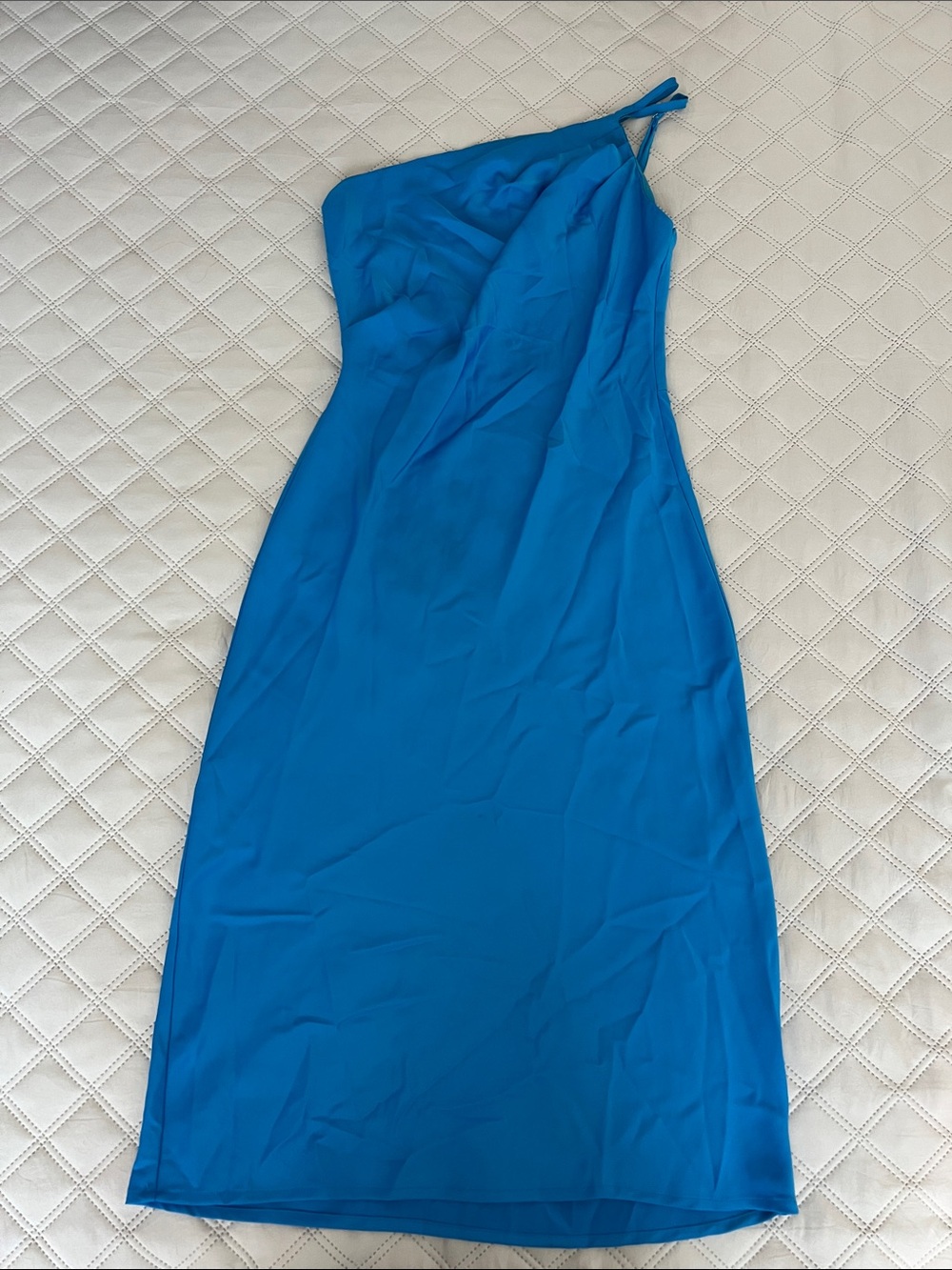 One-Shoulder Cobalt Blue Cocktail Dress